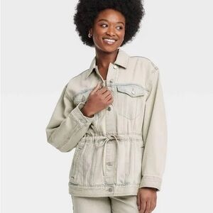 Universal Thread Women's Denim Cinched Jacket Faded XS
